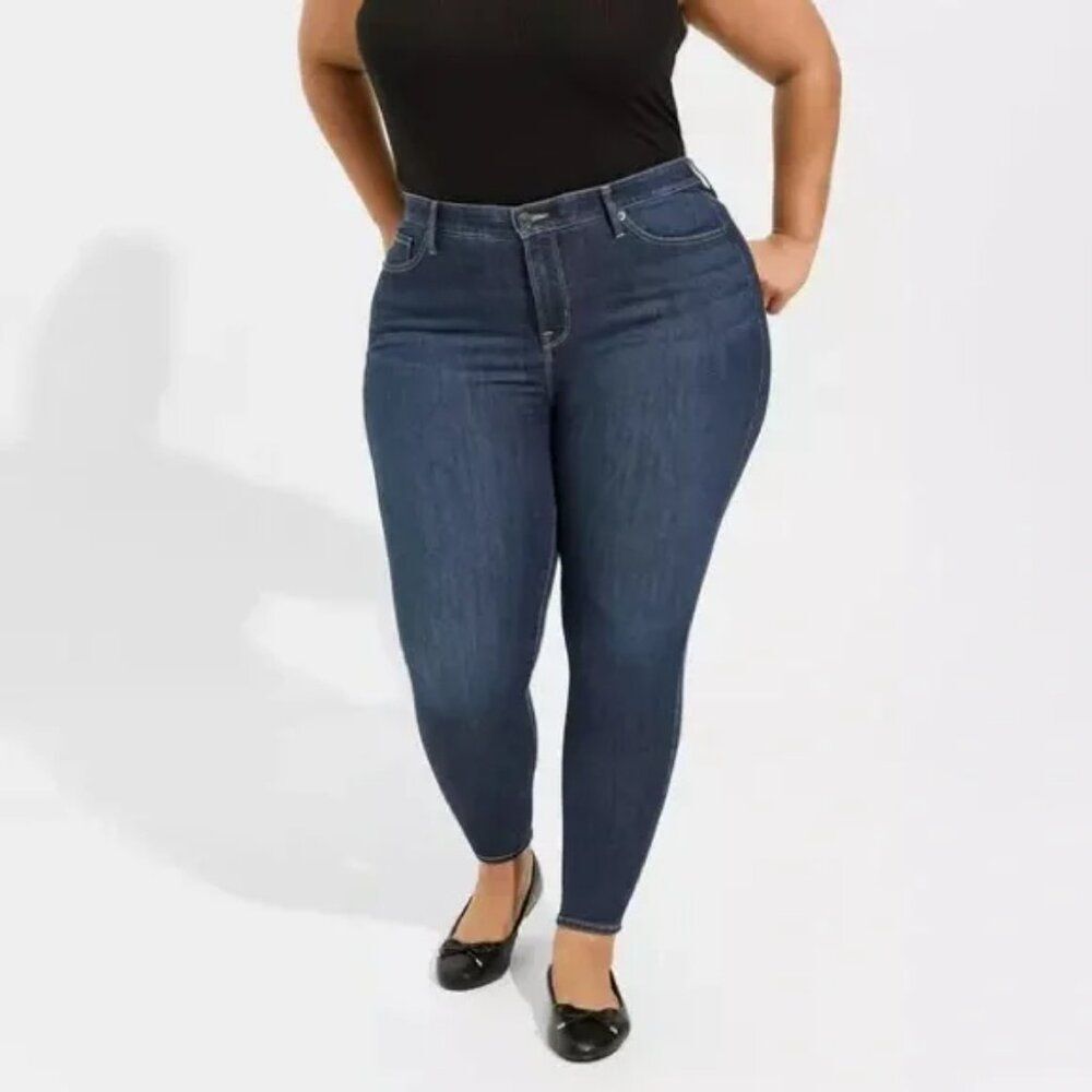 Torrid Dark Wash Blue Sky High Skinny Stretch Denim Premium Jeans Size 22R